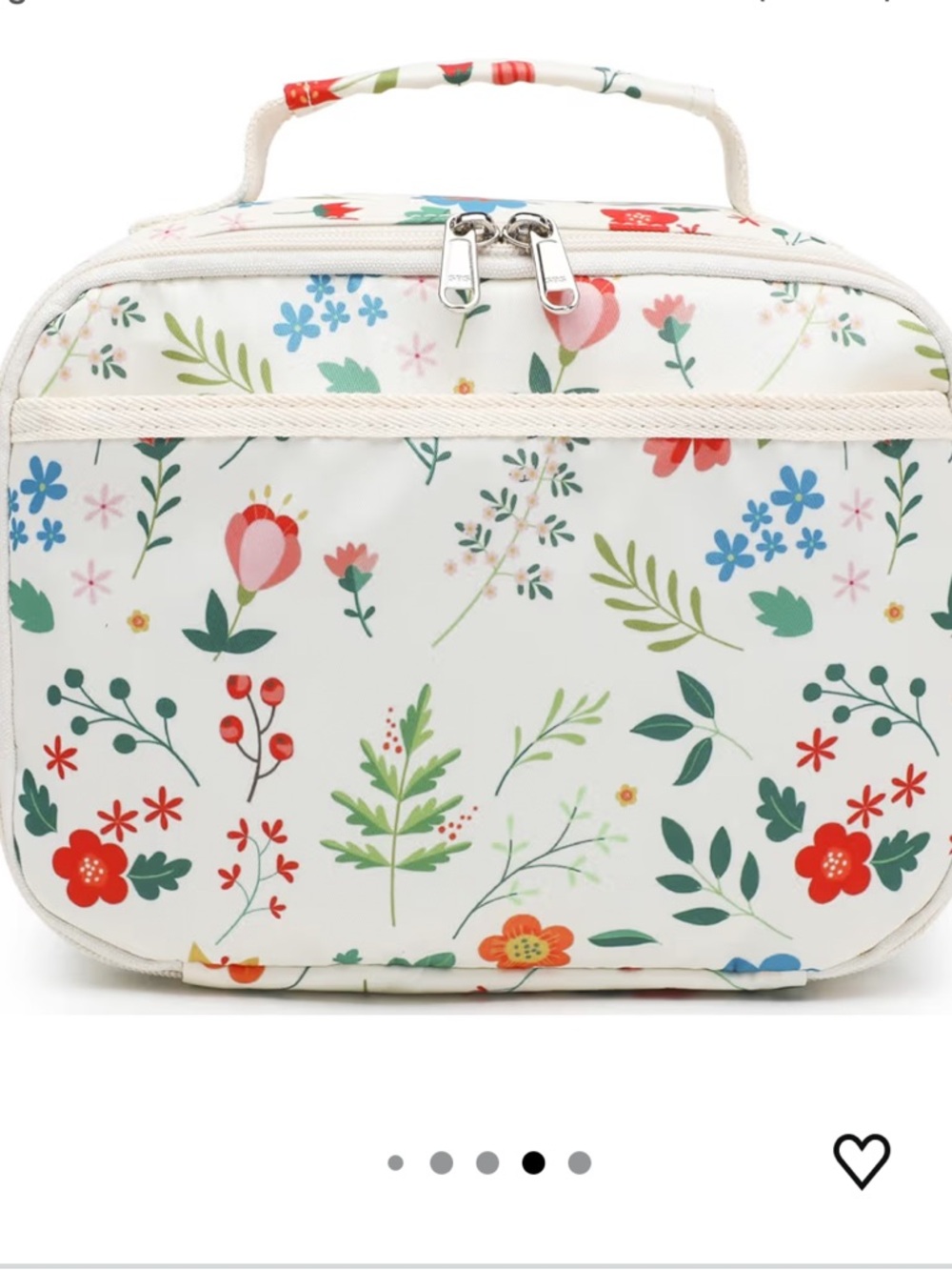 NEW Insulated Lunch Bag - Floral White
